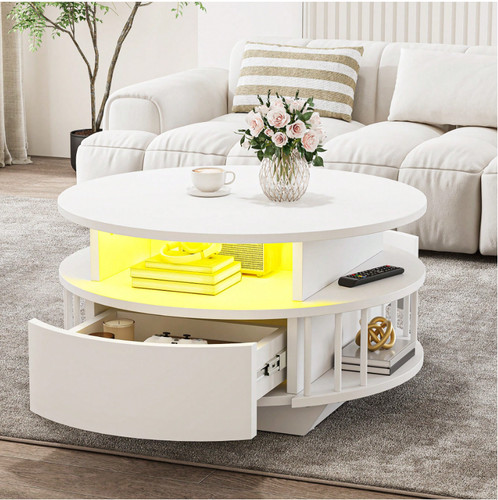 Round coffee table with - table,