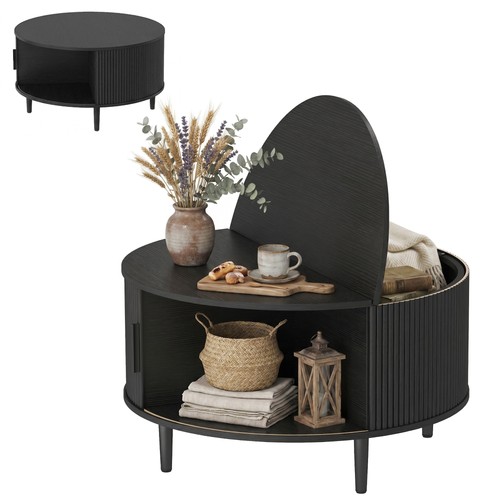 Homcom coffee table with lift - coffee,