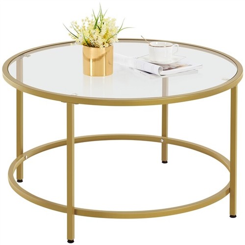 Round coffee table - round, tempered