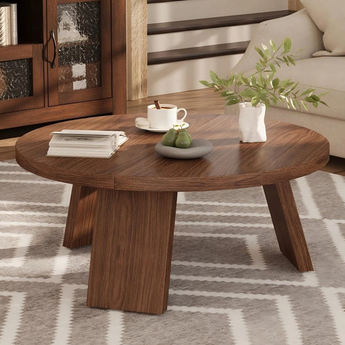 Wooden round coffee - wooden,