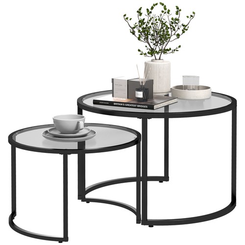 Homcom glass coffee table - homcom,