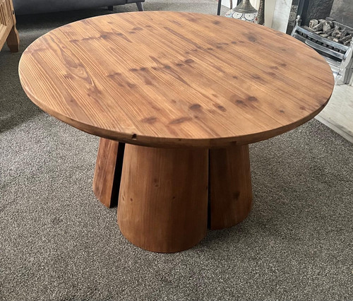 Round wood coffee - wood, brown