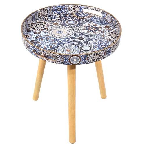 Moroccan mosaic round side - moroccan,
